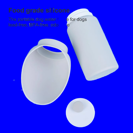 Portable Dog Water Bottle with Foldable Drinking Bowl, 550ml