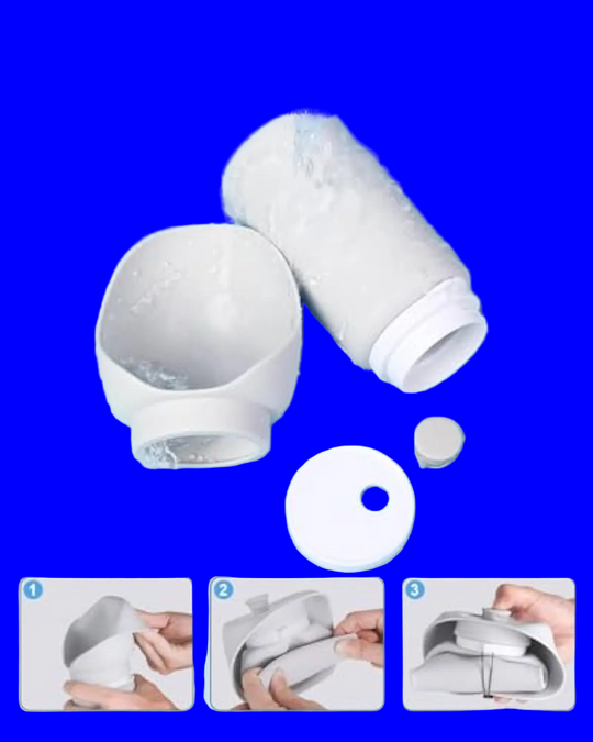 Portable Dog Water Bottle with Foldable Drinking Bowl, 550ml